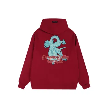 Atry Sweatshirt National Trend Brand American Luxury Streetwear Loose Fit Long Sleeved Sweatshirt Unisex Red