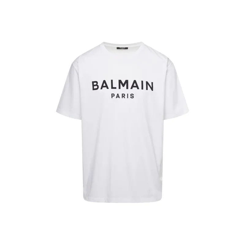 BALMAIN Logo Printed Crewneck T Shirt-0