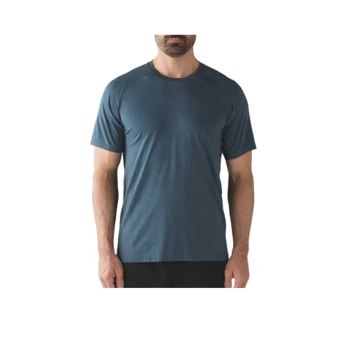 Lululemon Metal Vent Tech T-Shirt Poly Heather Men Blue Gray