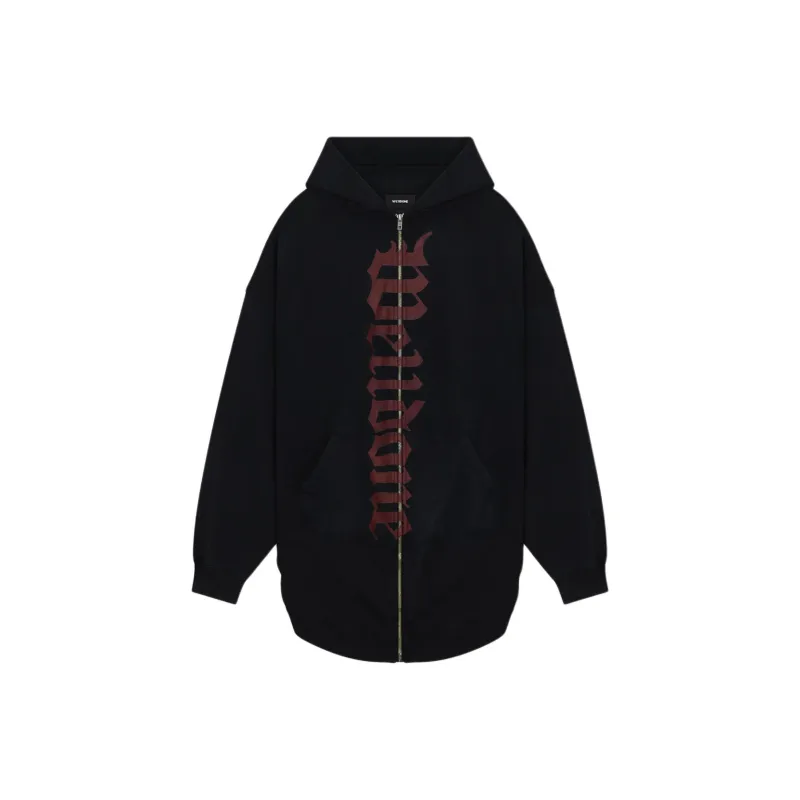 WE11DONE Logo print Zipped Hoodie-0