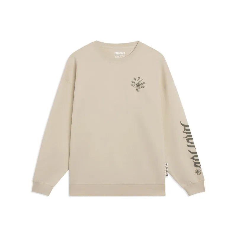 LiNing Badfive Sweatshirt Unisex Light Creamy Brown-0