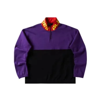 PLEASURES Misfit Color Block Half Zip Sweater