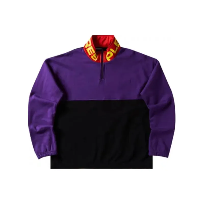 PLEASURES Misfit Color Block Half Zip Sweater-0