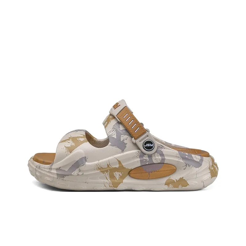 JEANSWEST The Unique Graffiti Niche Design Sense Of The National Tide Beach Sandals Men's-7