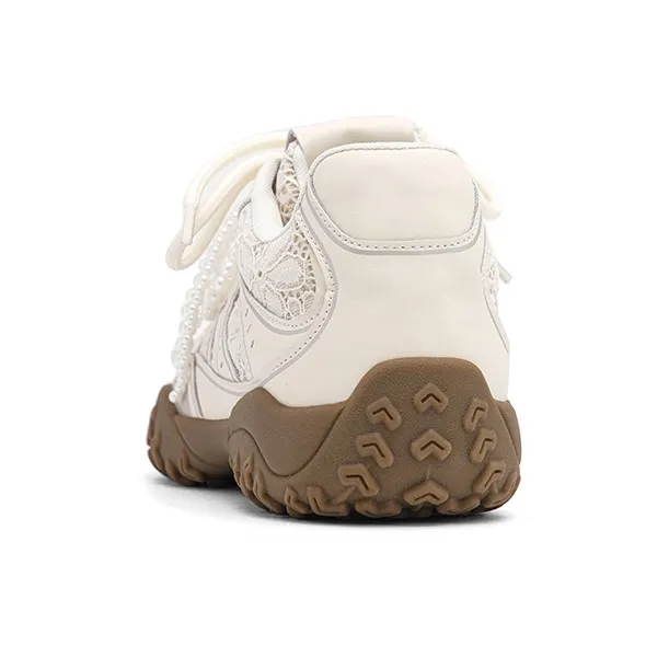 UNCLEWEN Lace Circle Slip Resistant, Breathable, Height Increasing Low Top Trendy Chunky Sneakers Women's-5