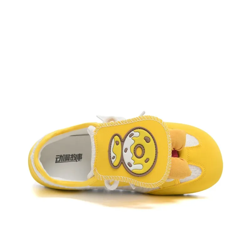 Anime Story Low Top Casual Shoes Women's Cream Yellow-5