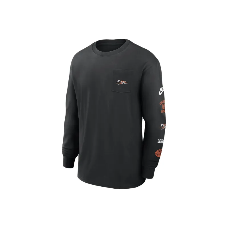 Nike Cincinnati Bengals Rewind Max90 Pocket Men's Nike Nfl Long-Sleeve T-Shirt-0