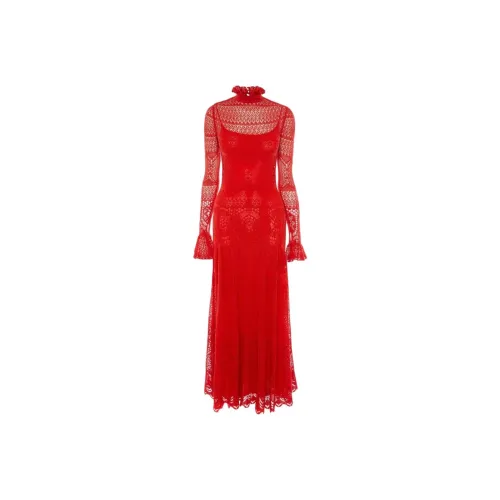 Alexander McQueen Long Sleeved Dresses Women's Red