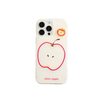 Wei Xin Acrylic Material Line Apple Peach Lemon Phone Cases Compatible With IPhone 16/15 Pro Max/Apple 13/14 Pro/Max