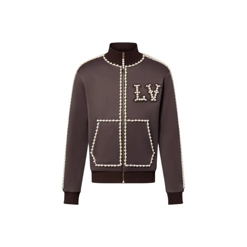 LOUIS VUITTON Technical Cotton Track Top Embellished With Pearls-0