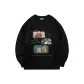 Black[Regular Crew Neck Sweatshirt]
