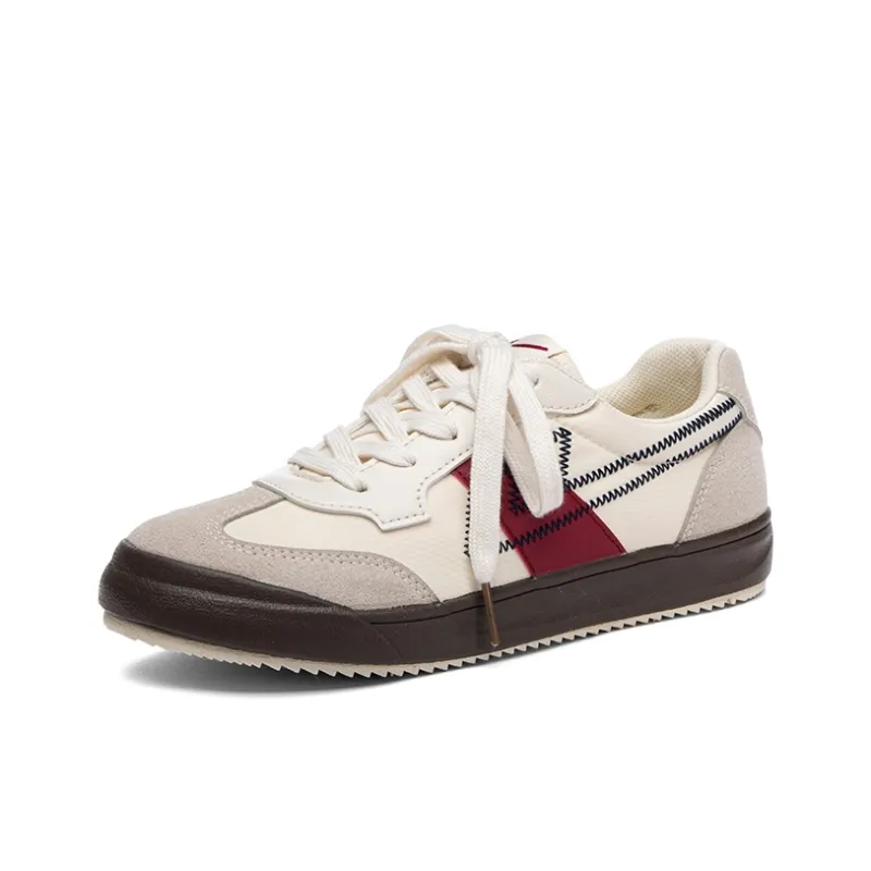 Warrior Wear resistant And Lightweight Low Top German Army Trainers Beige Red-1