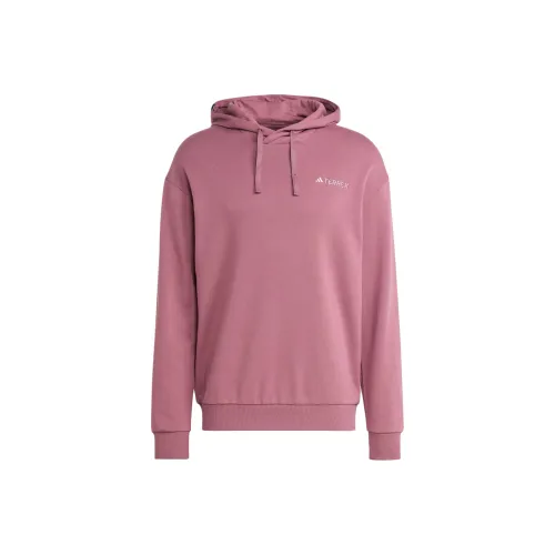 Adidas Terrex Logo Hoodie Sweatshirt Men's Burgundy Red