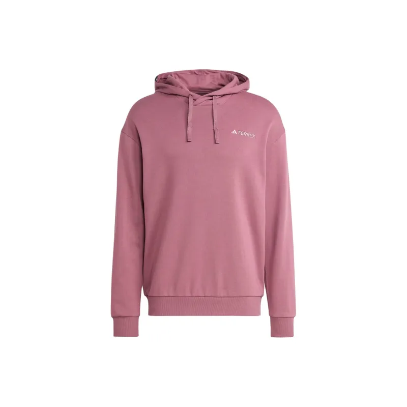 Adidas Terrex Logo Hoodie Sweatshirt Men's Burgundy Red-0