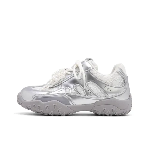 UNCLEWEN Lace Circle Slip Resistant, Breathable, Height Increasing Low Top Trendy Chunky Sneakers Women's