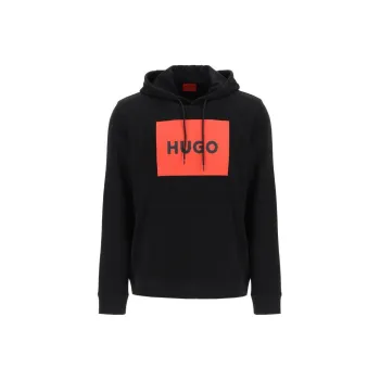 HUGO BOSS Logo Printed Drawstring Hoodie