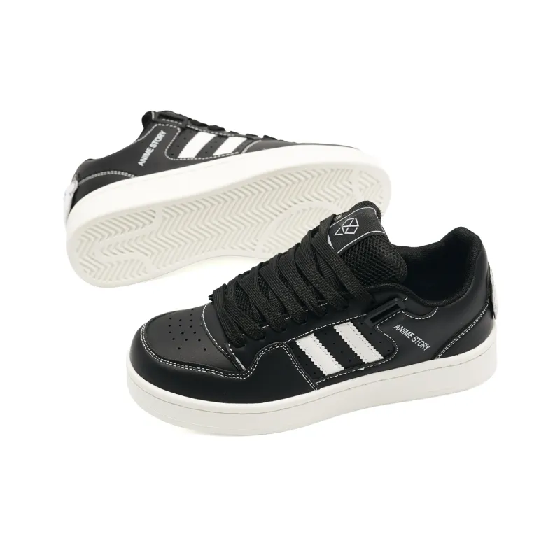 7 SEVFUN Wear resistant And Lightweight Low Top Skateboard Shoes Unisex Black-11