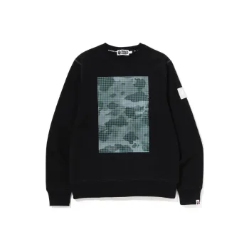 A BATHING APE Grid Camo Crewneck Sweatshirt