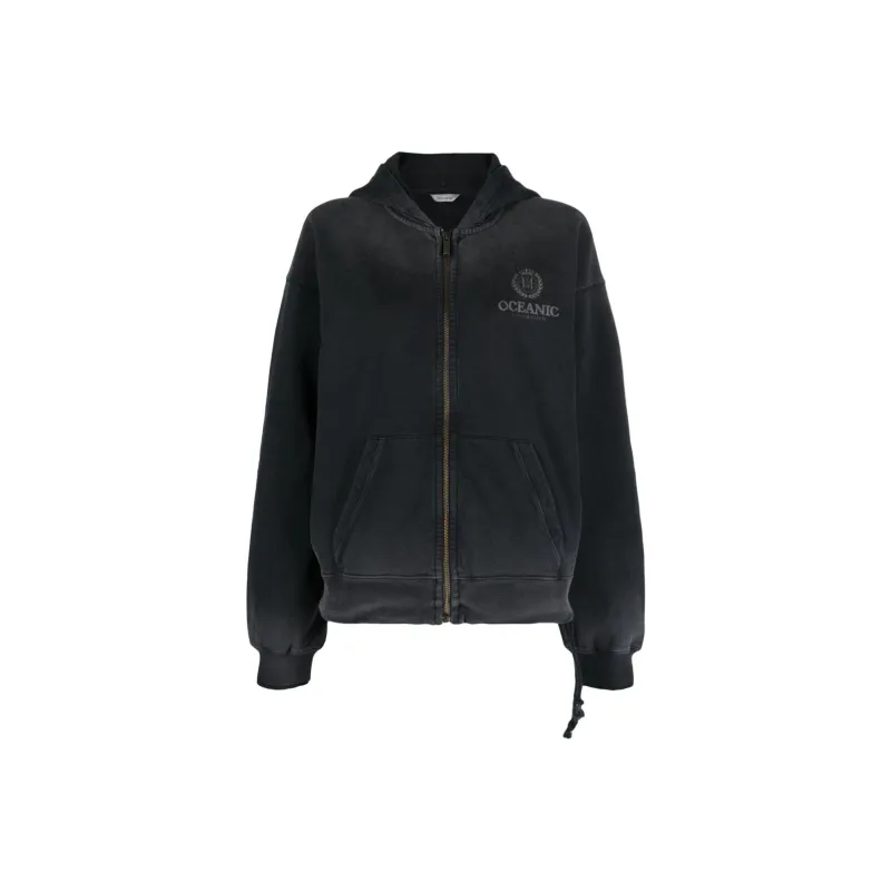 HOLZWEILER W.Omen Oceanic Graphic-print Zipped Hoodie-0