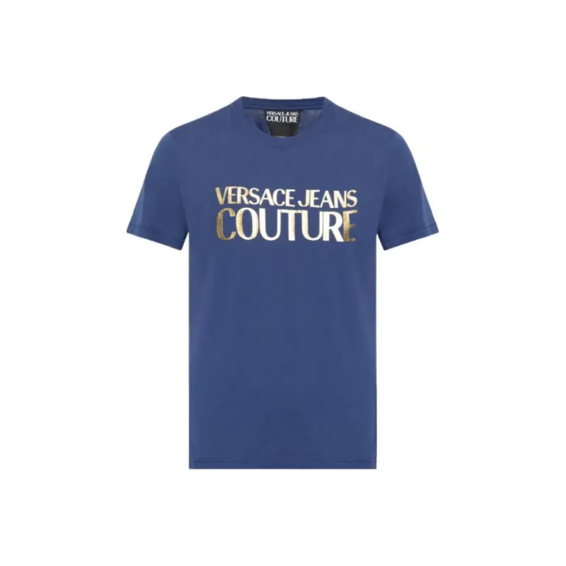 VERSACE JEANS COUTURE Logo foil Cotton T shirt-0