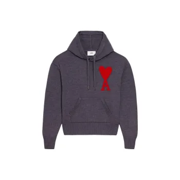 AMIPARIS Ami De Coeur Logo Embroidered Knitted Hoodie