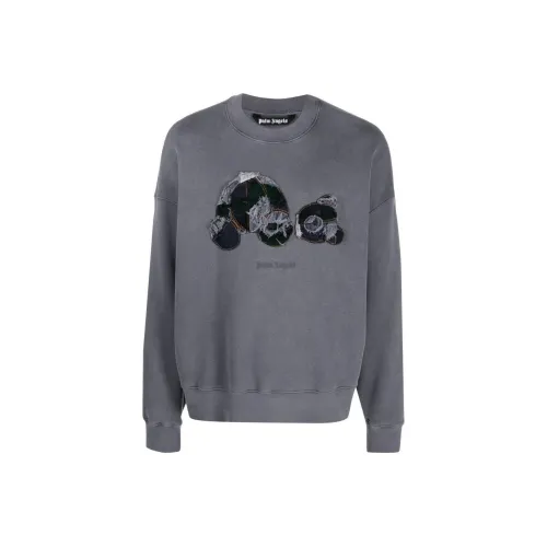 PALM ANGELS Mini Bear Cropped T Shirt Gray