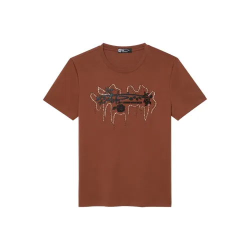 ANDREW MACKENZIE SS24 T Shirt Men's Red Coffee
