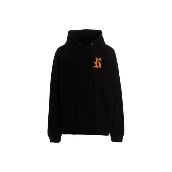 RAF SIMONS Logo Embroidered Drawstring Hoodie