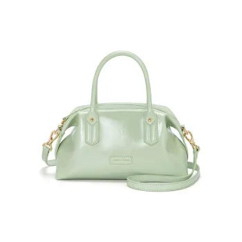CNOLES Microfiber Synthetic Leather Portable Pillow Bag Shoulder Bag Crossbody Bag Regular Women's Light Green