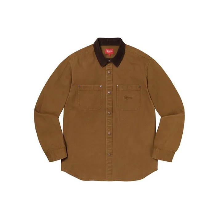 Supreme Script Canvas Snap Shirt-0