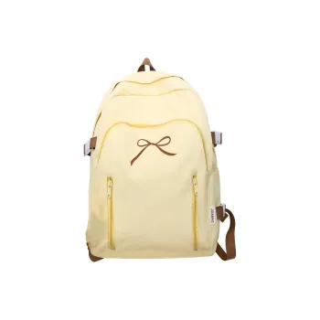 LUVISTRUE Nylon Backpack Regular Women's Ecru/Black/Pink/Light Yellow/Light Blue