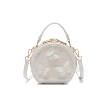 CLEVER& KETCH PU Small Round Bag Shoulder Bag Crossbody Bag Handbag Regular Women's White/Pink