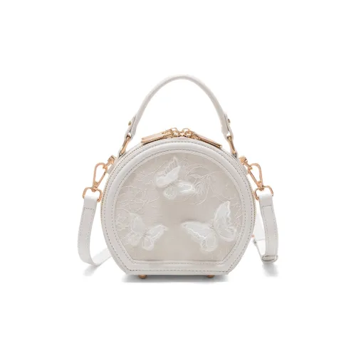 CLEVER& KETCH PU Small Round Bag Shoulder Bag Crossbody Bag Handbag Regular Women's White/Pink