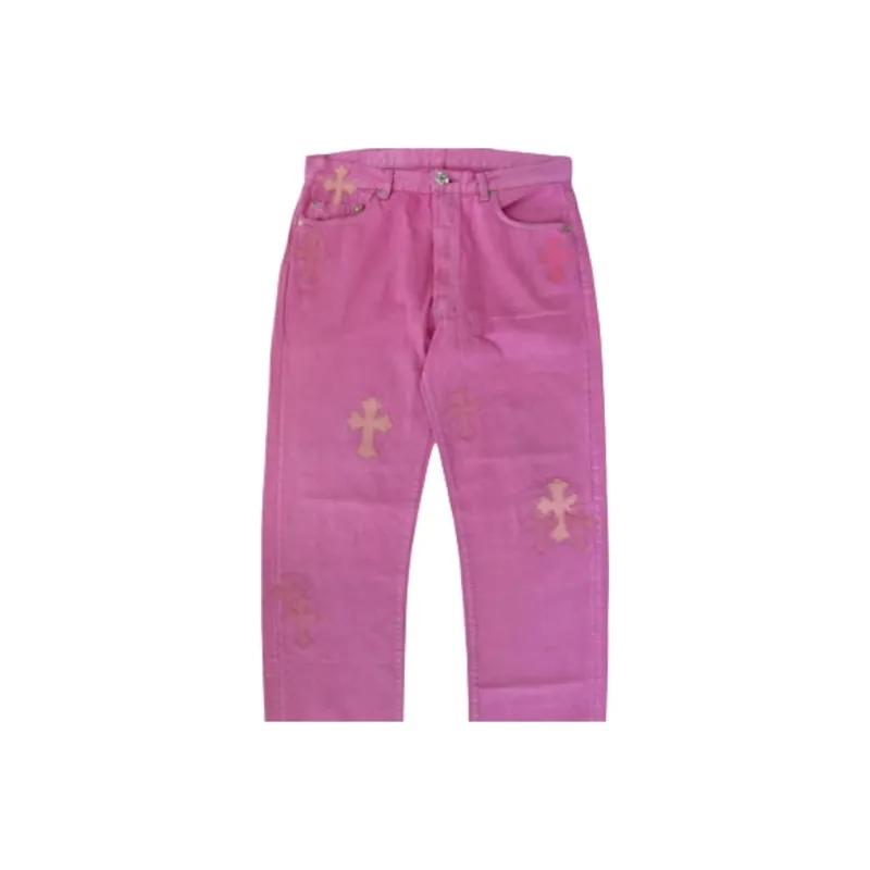 Chrome Hearts Jeans Unisex Pink-3
