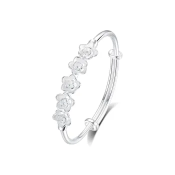 SHENGYALUO S999 Fine Silver Bangles Women's