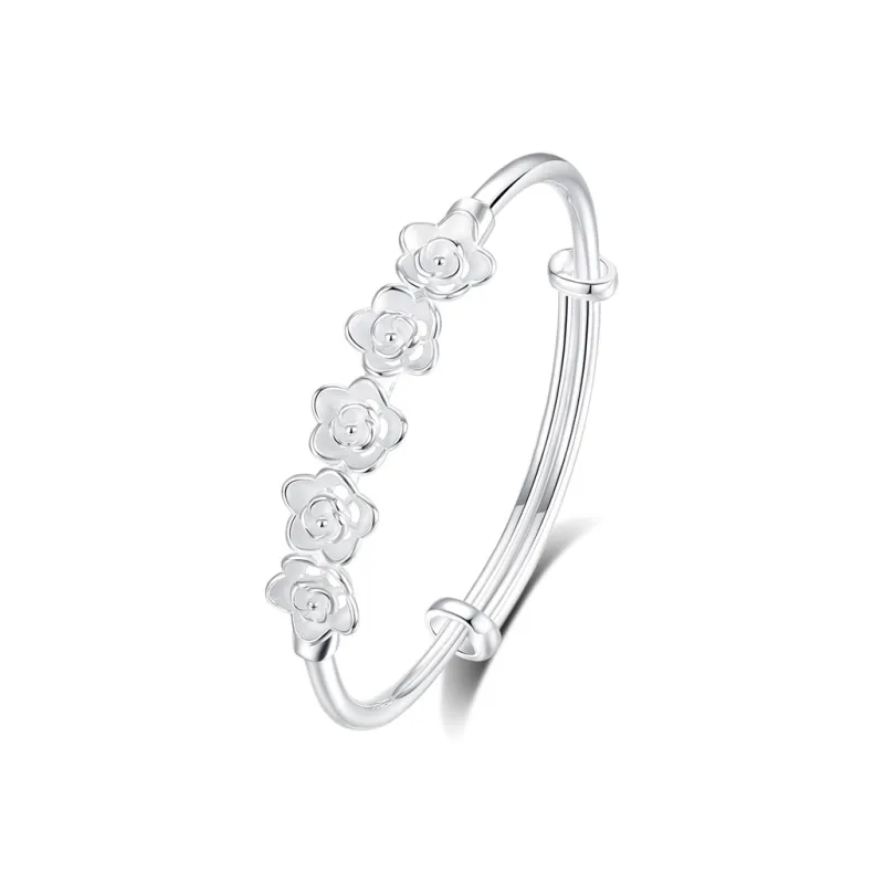 SHENGYALUO S999 Fine Silver Bangles Women's-0