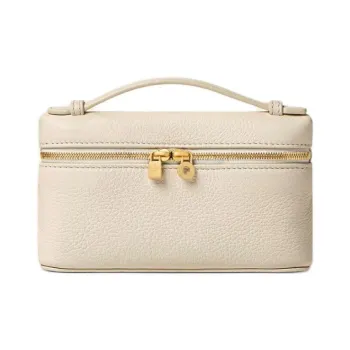 Loro Piana ExtraPocket Calfskin One Shoulder Handbag Clutch Mini Women's Whisper White & Sun Gold