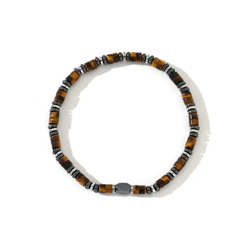 CIROCCO Stainless Steel, Hematite, Artificial Tiger's Eye Stone Bracelets Men's