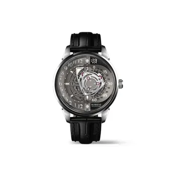 BEHRENS Creative Home Collection Gear Automatic Mechanical Movement Genuine Leather Strap Watch Unisex Gray Dial