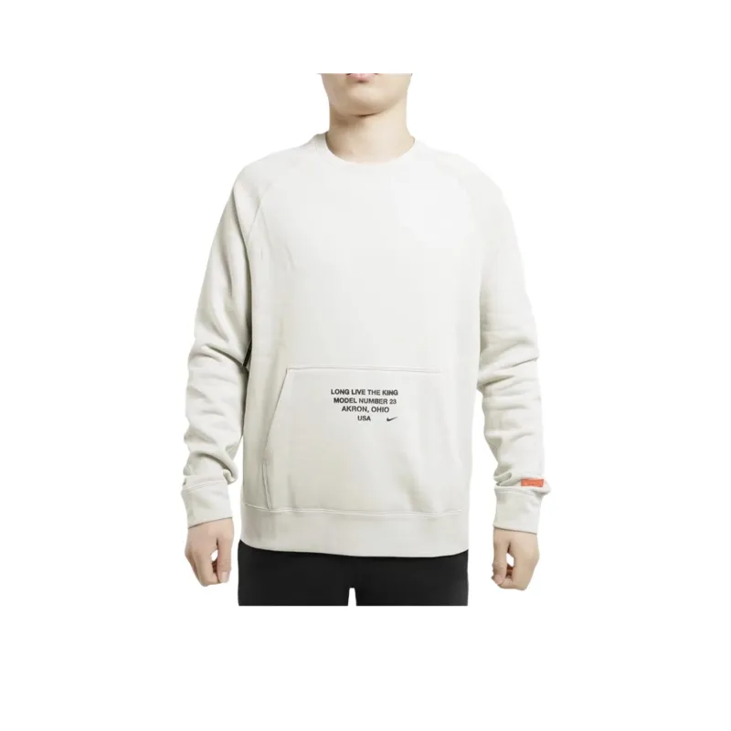 Nike As Lebron M Nk Ls Crew Sweatshirt Men's Beige-0