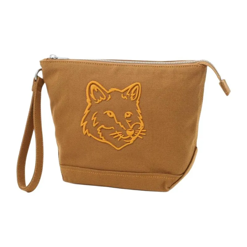Maison Kitsune Cotton Canvas Canvas Bag Clutches Regular Women's Brown-1