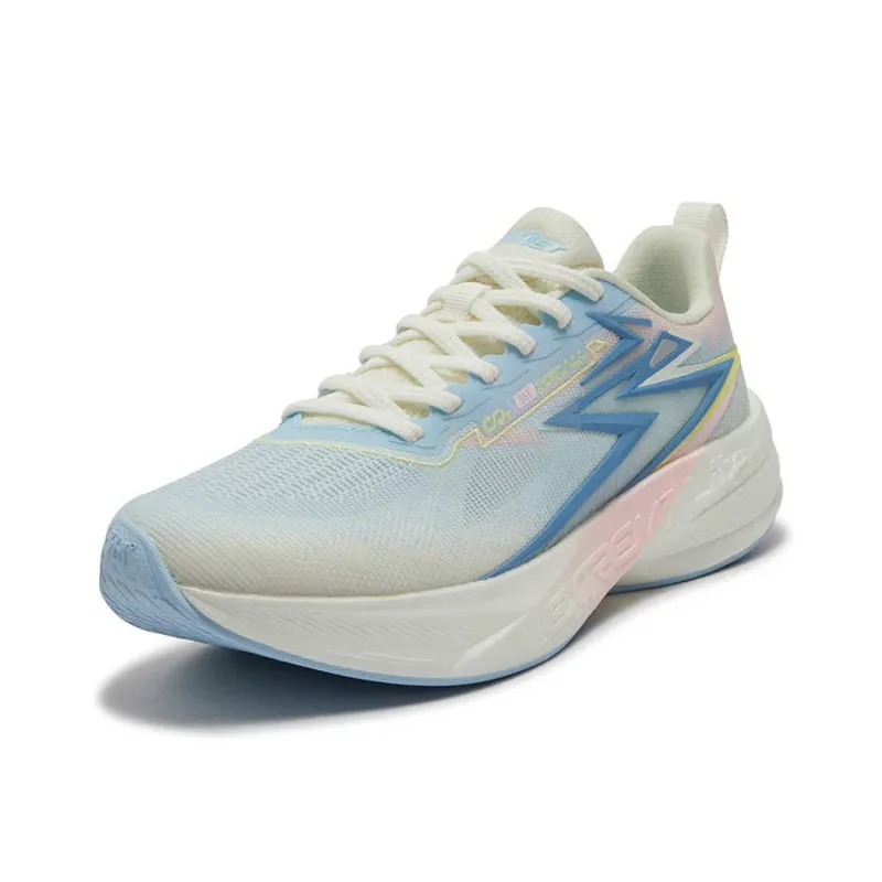361° Breathable Slip Resistant Low Top Long Distance Running Shoes Women's White Blue-1