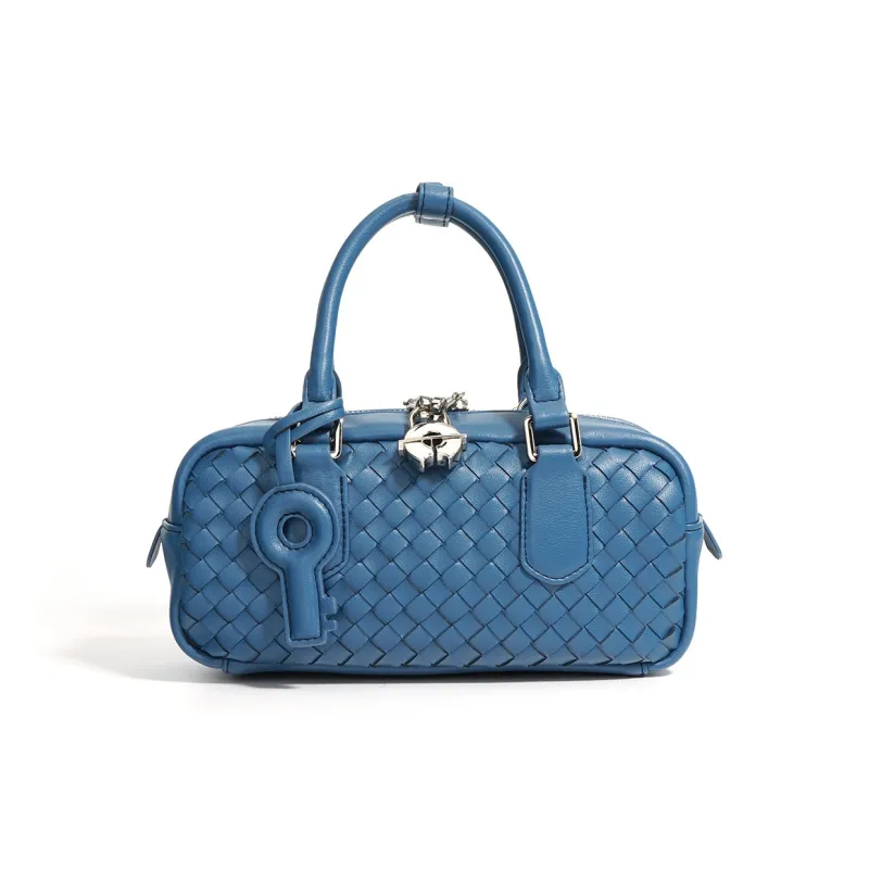 H YXIANG Cow Leather Bowling Bag Shoulder Bag Handbag Women's Multicolor-12