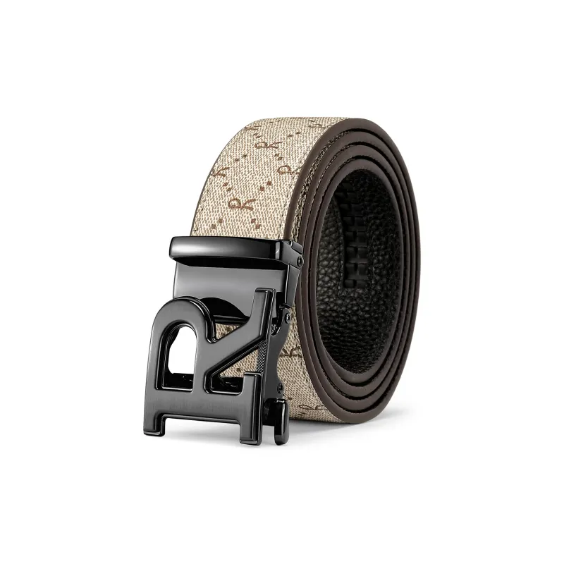 ROBERTA DI CAMERINO PVC Leather Belts Men's Apricot Width 3.45cm, Free Greeting Card Writing And Photo Printing-6