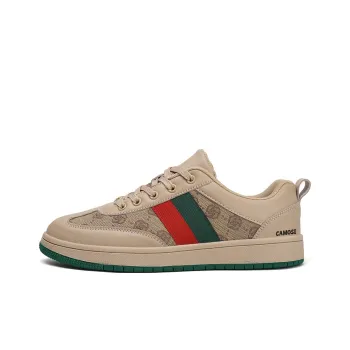 CAMOSI Lightweight And Breathable Low Top Skateboard Shoes Unisex Beige Green