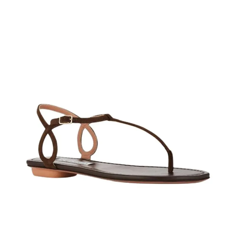 AQUAZZURA Almost Bare Strap Sandals Women's Brown-2