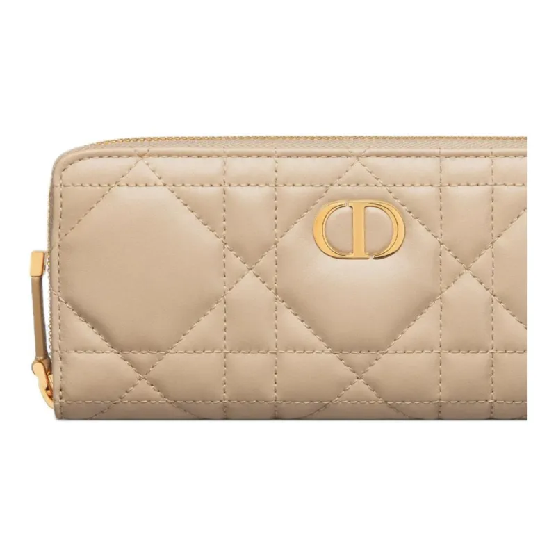 DIOR Miss Caro Lambskin Wallet Women's Pink Beige-4