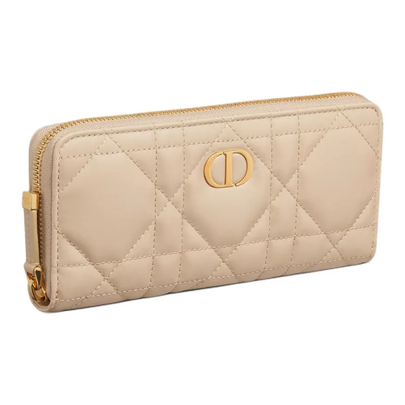 DIOR Miss Caro Lambskin Wallet Women's Pink Beige-1