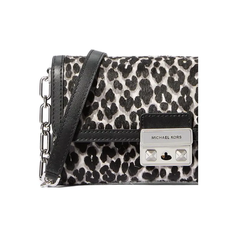 MICHAEL KORS Calfskin Shoulder Bag, Crossbody Bag, Handbag Large Size Women's Black-3