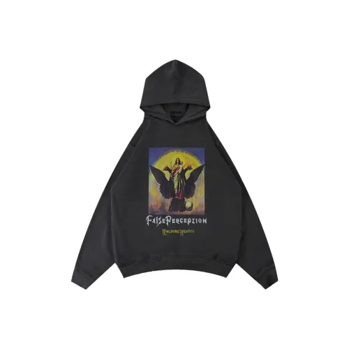 False Perception Sweatshirts Unisex Washed Black